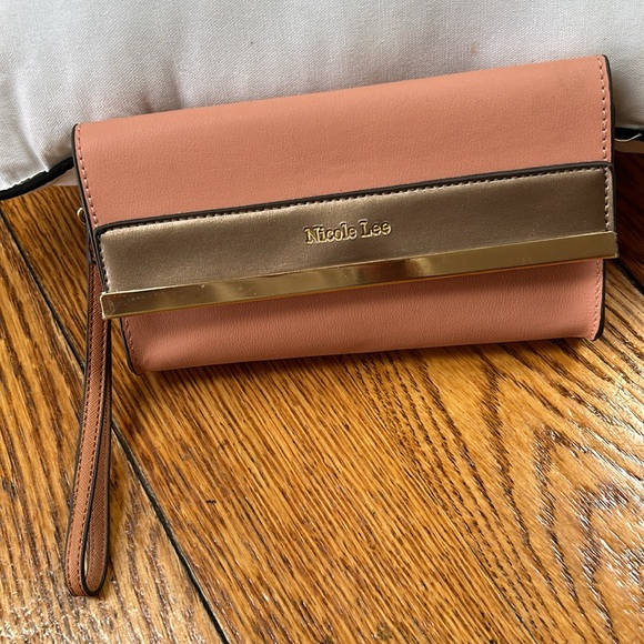 Nicole Lee Dusty Pink wallet. Snap front flap, still has protective vinyl. - Picture 2 of 13